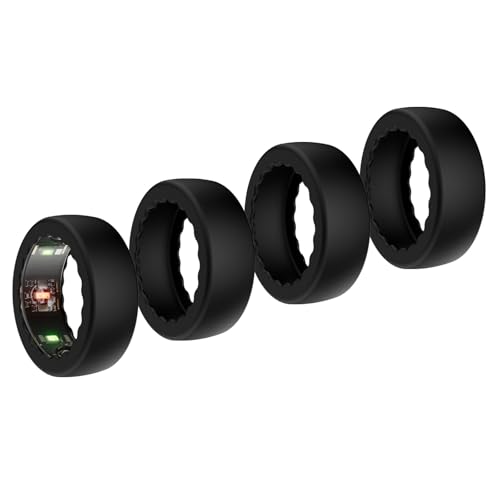 Ultra-Thin Silicone Ring Cover for Oura Ring Gen 4/3 - 4 Pack Black