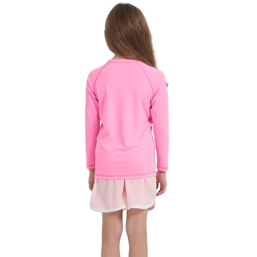 Girls UV Protection Neon Swim Shirt - 7-8 Years / Pink