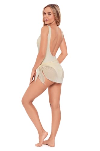 Mesh Sarong Cover-Up - Lightweight Adjustable Tie, Small Jasmine