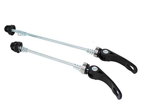 Quick Release Bike Wheel Hub Skewers - Black, Front & Rear