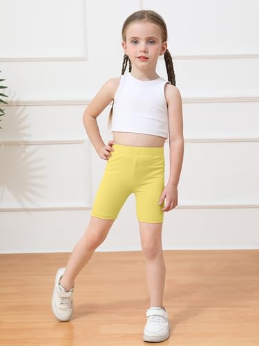 Baby Girls Cotton Bike Shorts - 6 Pack - Black, Pink, Purple, White, Mint, Yellow - Soft & Thickened