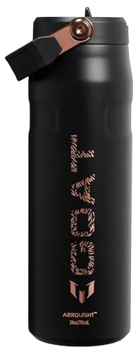 STANLEY IceFlow Flip Straw Bottle 24 oz Messi Goat Black – Lightweight Insulated Water Bottle