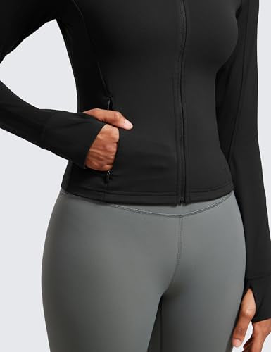 Butterluxe Athletic Jacket - Extremely Soft, Slim Fit, Full Zip, Small, Black