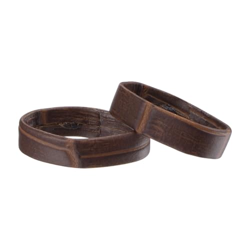 22mm PU Leather Watch Band Loops - Dark Brown (2 Pcs)