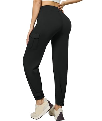 Casei Women's Cargo Pants Wide Leg High Waist Casual Trousers with Pockets
