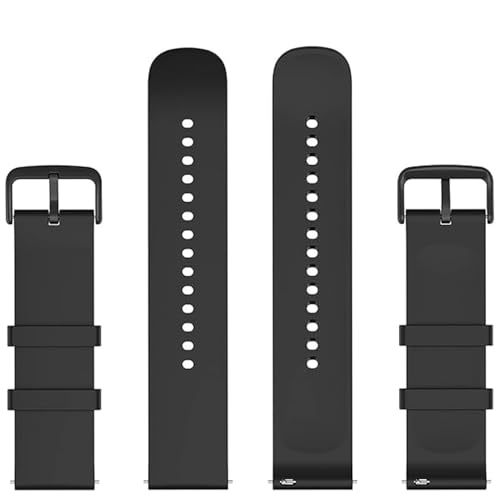 2 Pack Waterproof Soft Silicone Bands for Amazfit Bip 3 Pro - Black/Black