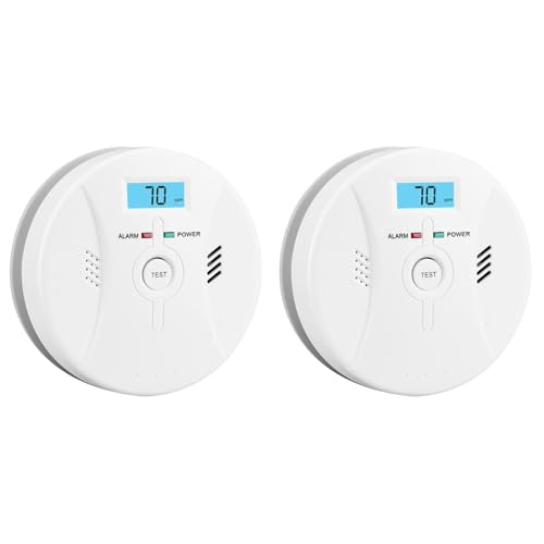 Smoke and Carbon Monoxide Detectors, Combination Smoke Alarm and Carbon Monoxide Detector Battery Powered, CO Detector Alarm with Sensitive Sensor, Sound Warning and LCD Display, ?CDR-803