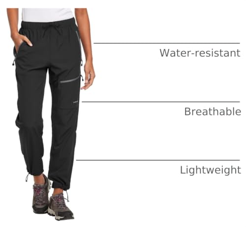 Women's Hiking Pants - Quick Dry Lightweight Cargo - Medium 29'' Black