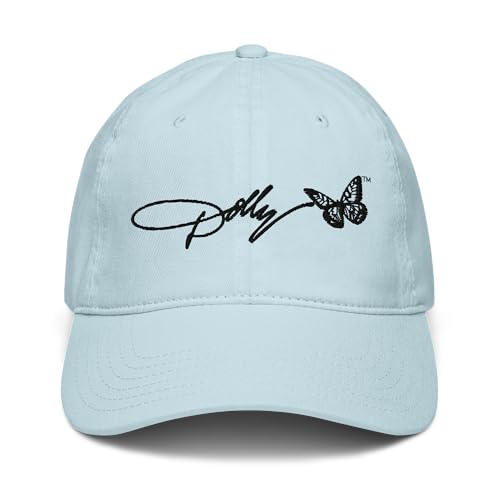 Dolly Parton Butterfly Adjustable Baseball Hat - One Size Baby Blue