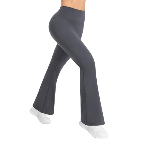 High Waist Flare Leggings - XX-Large Grey Yoga Pants