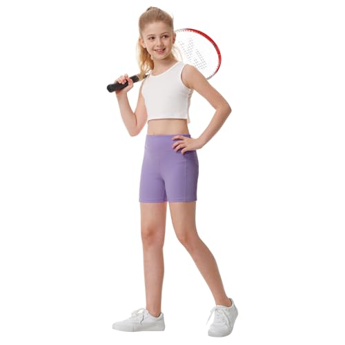 Girls' 4" Volleyball Biker Dance Shorts - Light Purple, 10-11 Years