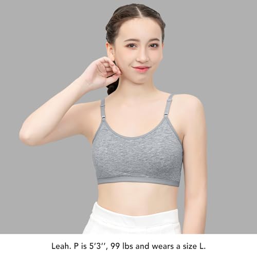 Sport Cami Teens Girls Training Bras 10-16 XX-Large Black/White/Grey/Nude Soft Cotton Brand SALIA GIRL