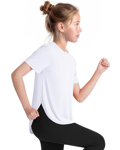 Girls Short Sleeve Athletic T-Shirt - 11-12 Years, White