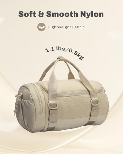 Hynes Eagle Small Camel Gym Bag with Wet-Dry Separation & Crossbody Strap