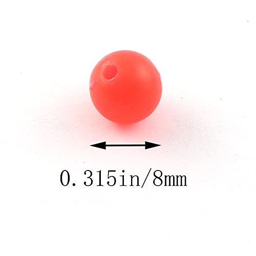 100pcs 8mm Red Glow Fishing Line Beads for Night Fishing