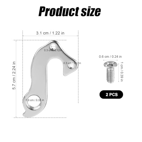 Bike Derailleur Hanger - Aluminum Replacement Hook with Screws