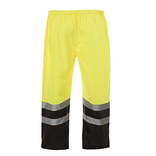 JORESTECH Light Weight Waterproof Rain Pants ANSI/ISEA 107-2015 Class 3 Level 2 Black and Yellow (Large)