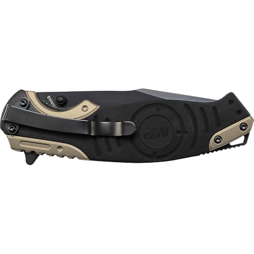 Smith & Wesson M&P SWMP13BS Black/FDE 8.2in High Carbon Steel Folding Knife for Survival & EDC