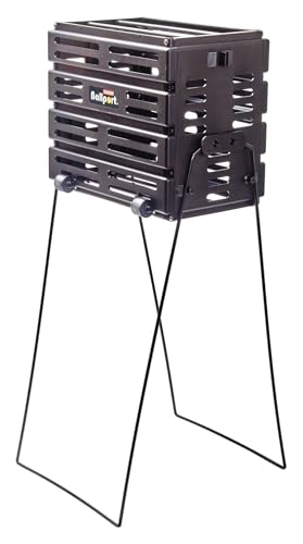 Deluxe Tennis Ball Hopper with Wheels - Black
