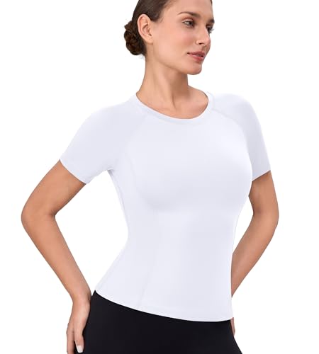 Women's Compression Short Sleeve Workout Top - Small / White