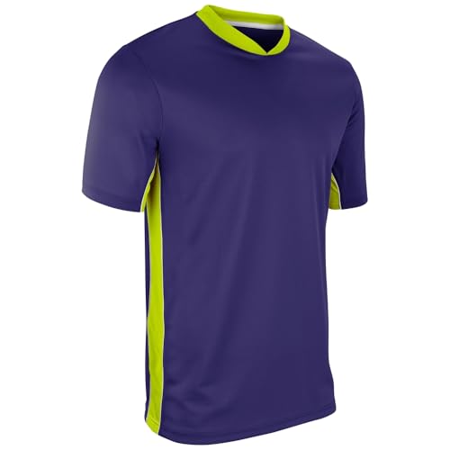 Lightweight Adult Soccer Jersey - Purple/Optic Yellow/White - Medium