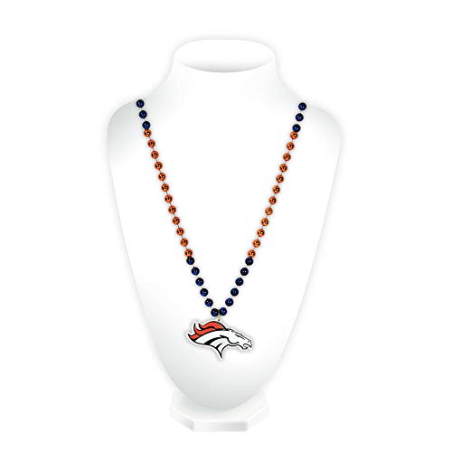 Denver Broncos Team Logo Mardi Gras Style Beads - One Size