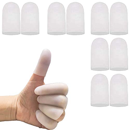 Gel Finger Protectors - Silicone Fingertips for Pain Relief - Medium (Pack of 10)