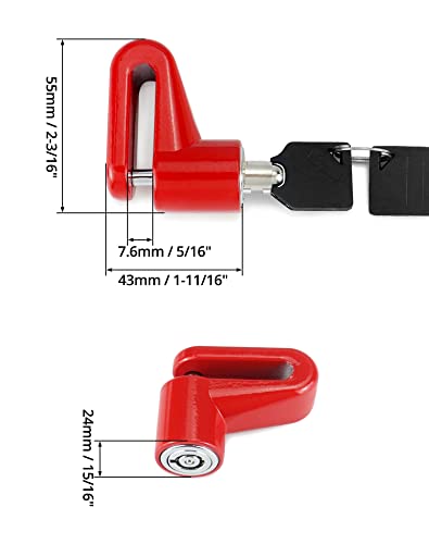 2 Pack Motorcycle Disc Brake Lock - Heavy Duty Anti-Theft Security