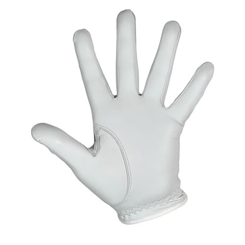 Premium Cabretta Leather Golf Glove - White, Medium-Large