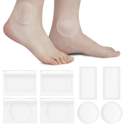 Sotiff 4 Pcs Ankle Gel Pads for Skates and Hockey - Rectangular & Round
