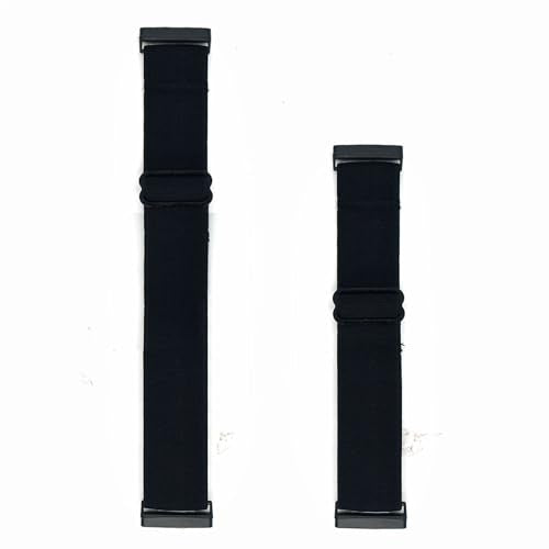 Grestun 2-Pack Adjustable Elastic Wrist & Ankle Bands for Fitbit Sense & Versa 3/4 - Black, Medium