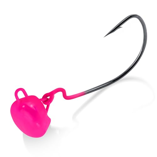 Weedless Swinging Jig Heads - 10 Pack Pink 1/12oz (#4) for Crappie & Bass Fishing