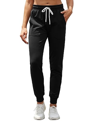 Women's Cotton Tapered Joggers Large Black - SPECIALMAGIC Sweatpants