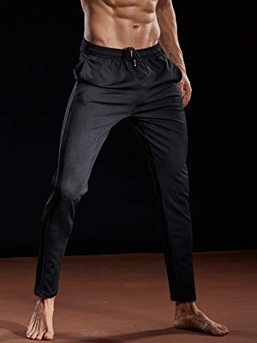 NELEUS Men's Athletic Running Tapered Pants - Large / 7006# Black
