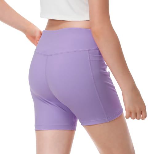 Girls' 4" Volleyball Biker Dance Shorts - Light Purple, 10-11 Years