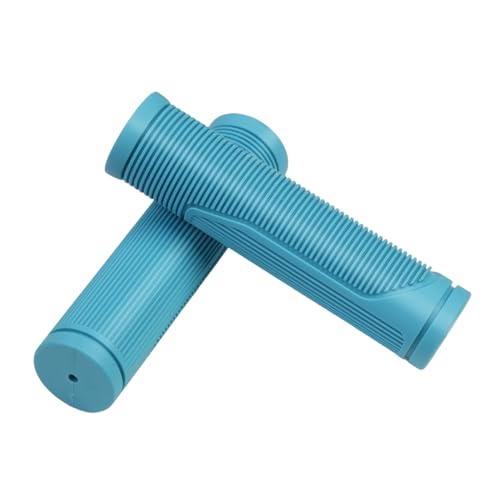 Ergonomic Soft Rubber Bike Handlebar Grips - Blue, 130mm