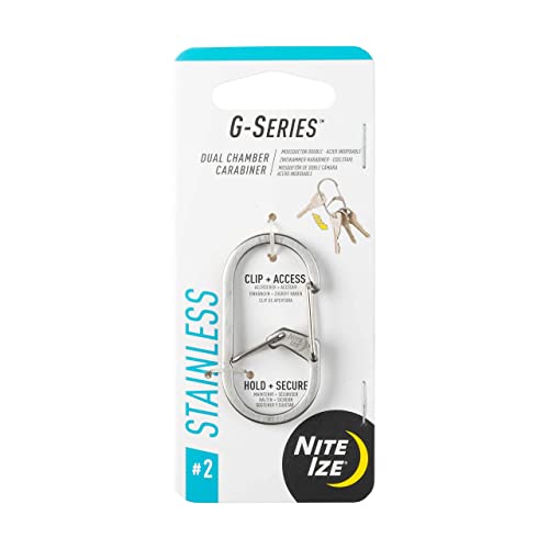 G-Series Dual Chamber Stainless Steel Carabiner Keychain - #2 Size