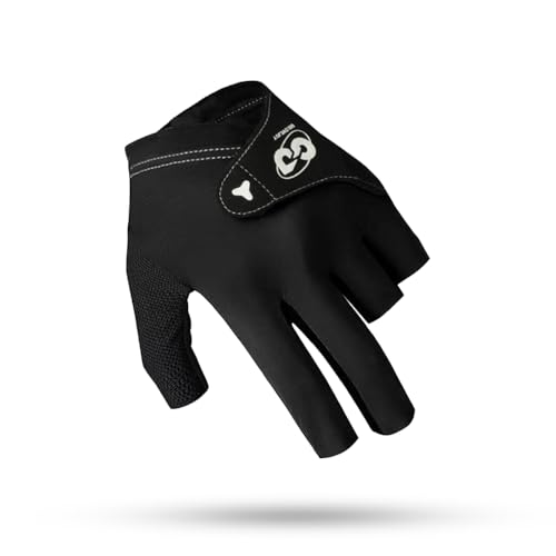 Wnddle Black Medium Left Hand Billiard Pool Glove 3-Finger for Stable Shots