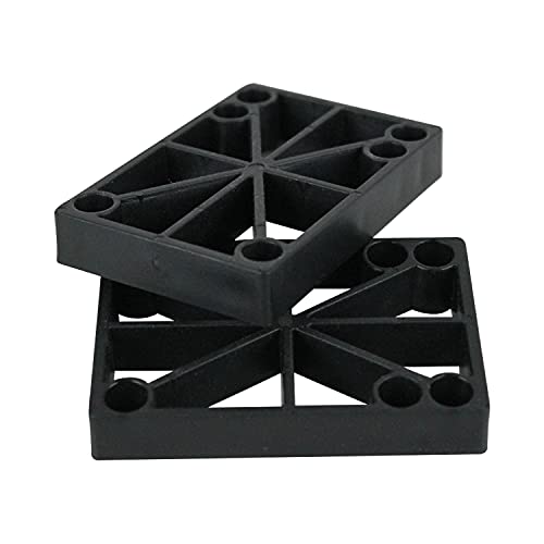 Old School Skateboard Riser Pads Set of 2 - 1/2" Black Plastic