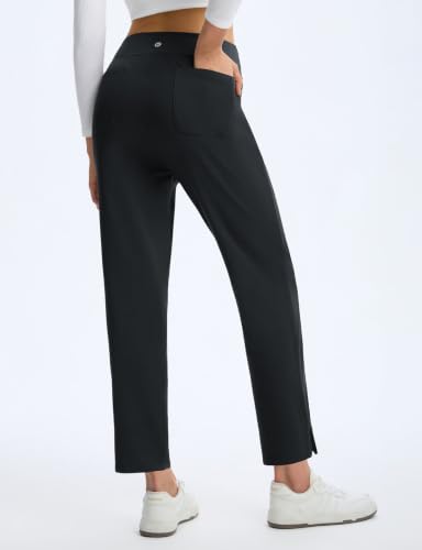 Baleaf Women's Fleece-Lined Thermal Pants - Petite 25" Black, Medium Winter Travel