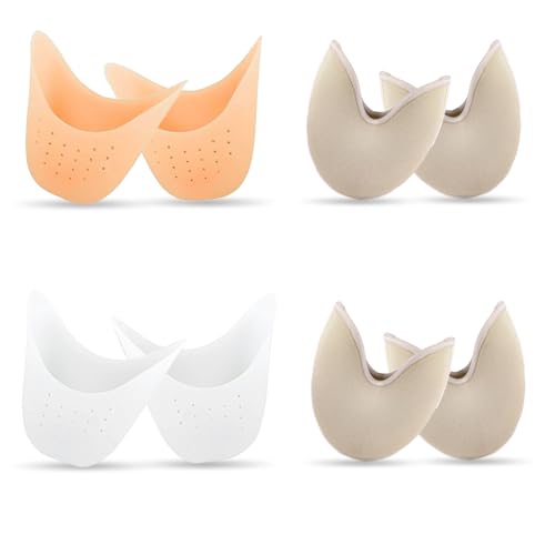 4-Pair Toe Pads for Pointe Shoes - Cotton & Silicone Set