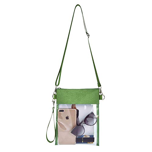 Clear Crossbody Bag - Stadium Approved Transparent Purse - Green