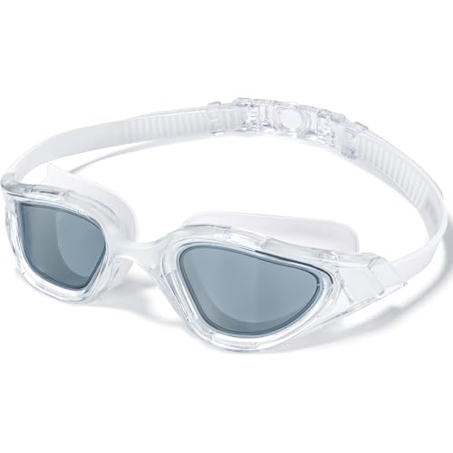 Swim Goggles for Adults & Youth - Anti-Fog UV Protection - Grey