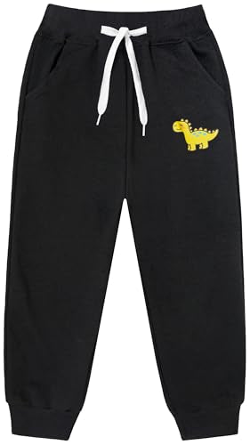 VOGRYE 6 Years Dinosaur Boys Sweatpants 3 Pack Lightweight Jogger Pants with Pockets