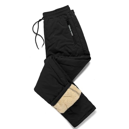 LBL Men's Fleece Jogger Pants Sherpa Lined Winter Activewear Medium Black