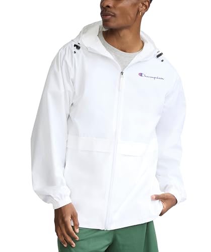 Champion Women's Medium White Full-Zip Script Logo Track Jacket - Small