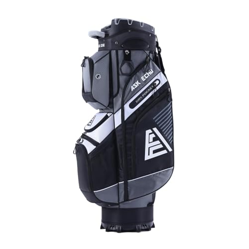 Golf Cart Bag with 14-Way Divider and Cooler - Grey
