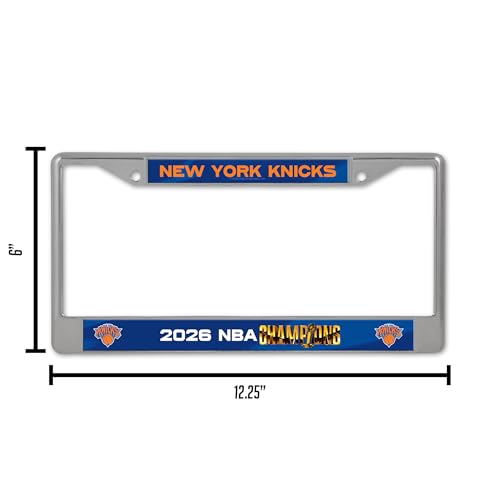 New York Knicks 2026 NBA Champions Chrome License Plate Frame - 12" x 6"