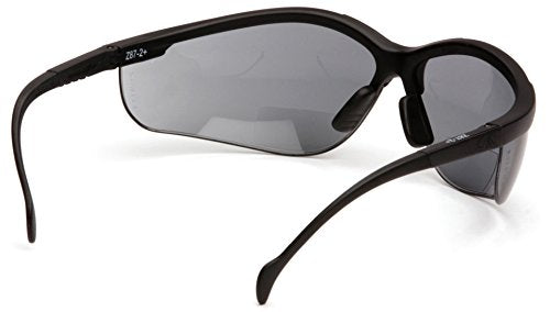 Bifocal Readers Safety Glasses - 2.5 Diopters Amber Lens - Gray Reader Lens 2.0 Diopters
