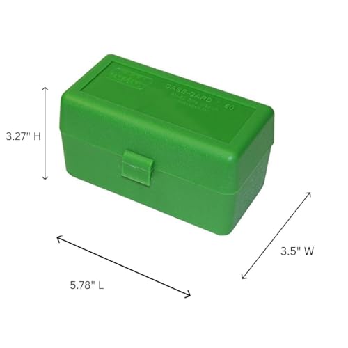 50 Round Rifle Ammo Box - Flip-Top Storage Case - Green